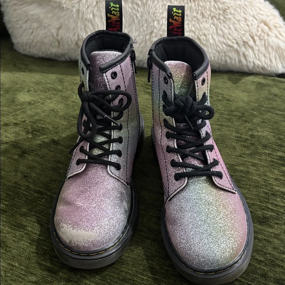 Dr. Martens 1460 PASCAL‎ RAINBOW GLITTER Girls Boots Size 3